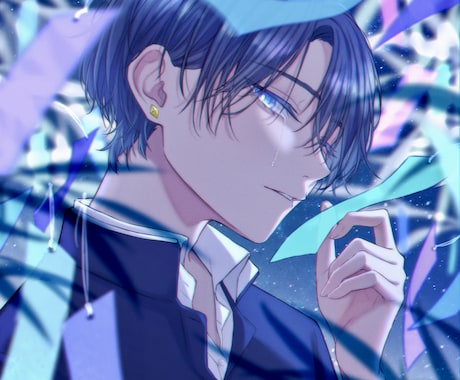 エモくてしっとりした雰囲気のイラスト描きます アイコンからサムネイル、立ち絵までご希望に沿うイラストを提供 イメージ2
