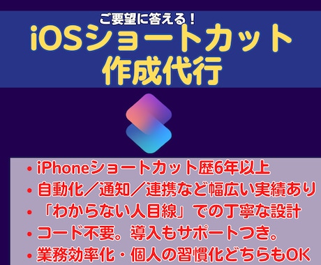 ご希望のiPhoneショートカットを作ります 日々の「めんどくさい」を自動化！1タップで完結！ イメージ1