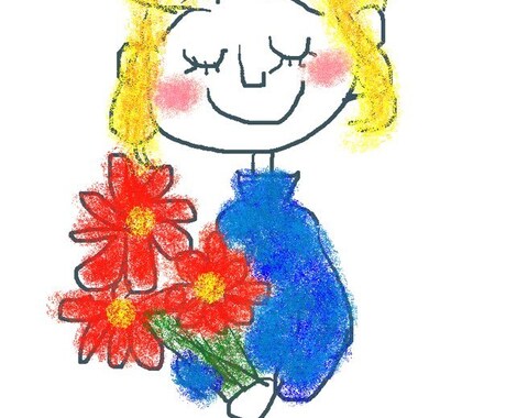 ゆるい感じの絵を描いてます 色合いで味のある絵ゆるい子どもが描いたような絵