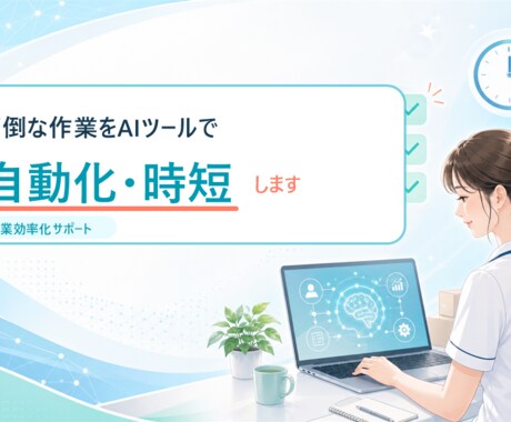 面倒な作業をAIツールで自動化・時短します 計算や入力の手間を、あなた専用ツールで減らします イメージ1