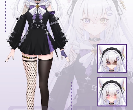 Live2Dモデル用の可愛い女の子を描きます Vtuber活動を支える魅力的な立ち絵！ イメージ2