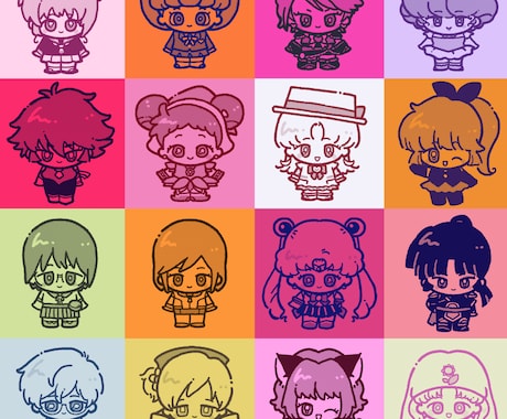 レトロなミニキャライラスト描きます アイコンやグッズに使えるイラストを描きます！ イメージ2