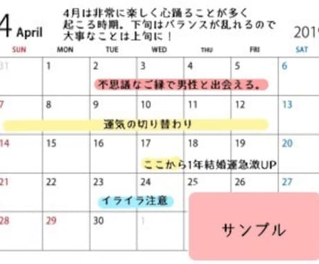 ホロスコープで6ヶ月間の運気をみます 運気の流れをカレンダー形式で知りたい方へ。 イメージ2