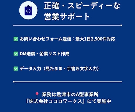 手動でフォーム送信営業！代行して営業致します 500件から受諾出来ます。小口から大口まで。 イメージ2