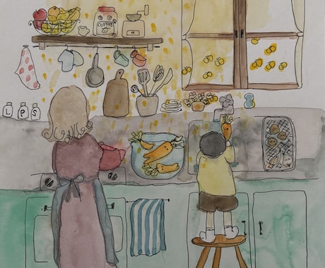 物語を紡ぐ一枚絵の水彩イラストを描きます 大切な方への贈り物としていかがでしょう。 イメージ2