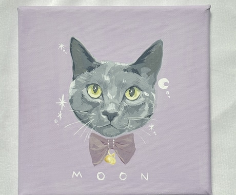 大切な愛猫を、アクリル絵の具で丁寧に描きます インテリアやプレゼントにぴったりです♡【送料無料】 イメージ2