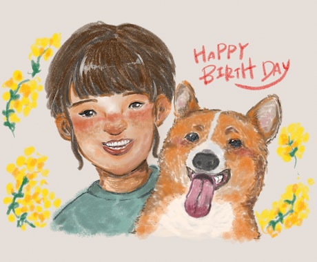 誕生日や記念日など特別な日に送る似顔絵を描きます イメージ1