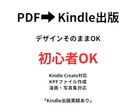 PDFをKindle出版用データに変換します 初心者向けの安心サポート・PDFをそのままKindle本化 イメージ1