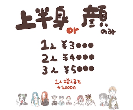 似顔絵やイラスト描きます ・似顔絵・イラスト・グッズ・アイコン・看板・アニメgifなど イメージ2