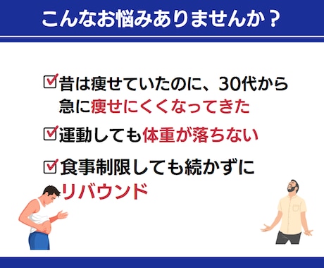 30代～40代の体を整える筋トレ・食事を指導します リバウンドしない大人のダイエット習慣を作る イメージ2