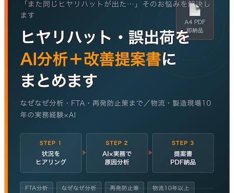 ヒヤリハットをAI分析し改善提案書を作成します 現場10年×AIで「使える」改善提案書を即納品 イメージ1