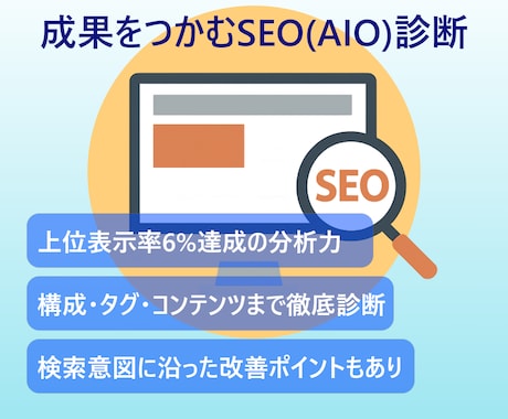 SEO（AIO）診断をします 検索意図を解析し、成果を出すSEO改善をご提案 イメージ1