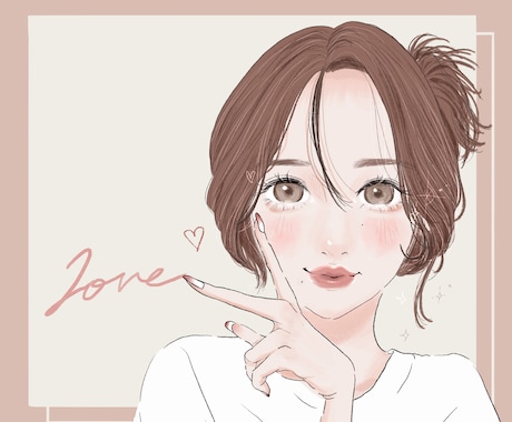 オルチャン、ワンホンメイクが可愛いアイコン描きます 韓国トレンド好きさんにぴったり♡お顔、髪、とにかく可愛く♡ イメージ1