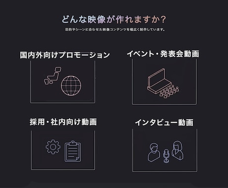 ハイクオリティは当たり前！映像制作全般対応します ＼年間１００件以上の撮影実績！まずはお気軽にご相談ください／ イメージ2