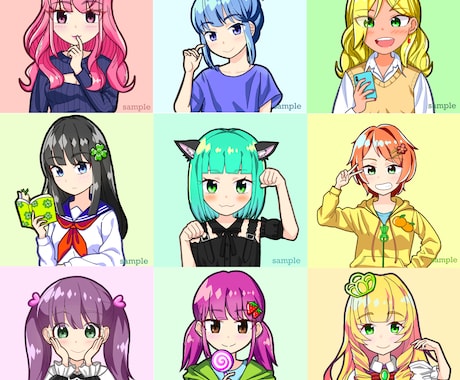 可愛いSNSアイコン作成します バリエーション豊富！！個性的で可愛いキャラクター描きます！！ イメージ1