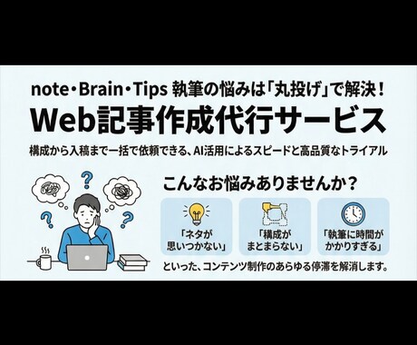note・Brain等のWeb記事作成します 構成〜本文〜入稿まで対応可（本文のみもOK） イメージ1