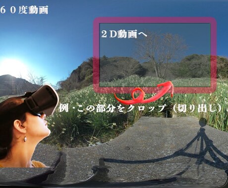 VR360度動画から指定視界部分を２D化致します VR実写360度動画から２D動画へ！ イメージ2