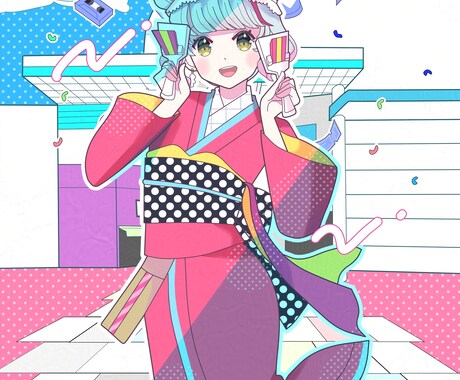ご当地キャラクターの背景付き１枚イラスト描きます ポップで可愛いご当地イラストを活用しませんか？ イメージ2