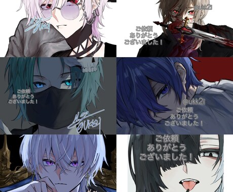 ダークでかっこいいイラスト作成します SNS用アイコン、歌みた、立ち絵等！ イメージ2