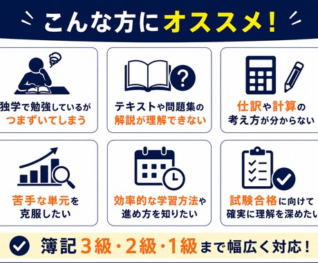 日商簿記1〜3級レベルの簿記学習をサポートします 会計士試験学習者が理解を大切にした簿記学習をサポートします！ イメージ2