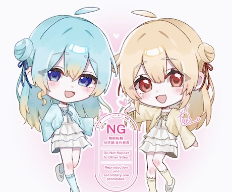 ふわふわなかわいいイラスト描きます SDイラスト(ミニキャラ)受付中! イメージ1