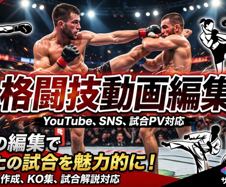 格闘技・スポーツ動画を迫力ある映像に編集します イメージ1