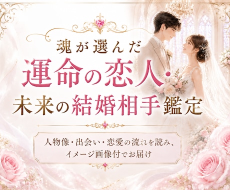 魂が選んだ運命の恋人・未来の結婚相手を鑑定します ❤️人物像・出会い・恋愛の流れを読み、イメージ画像付でお届け イメージ1