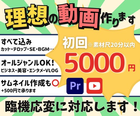 理想の動画作ります 全てコミコミ！初回20分以内5000円｜まずはご相談ください イメージ1