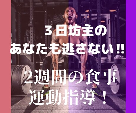 2週間の徹底した食事・運動指導をします ３日坊主の方でも逃げられない環境から2週間で痩せる土台作り イメージ1