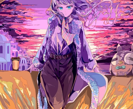 MVや書籍、グッズなどに使えるイラスト制作します 線画が強調された大胆なアングルで世界観を表現します イメージ2