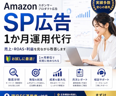 Amazon SP広告を1か月運用代行します 現役EC運用者が分析・改善・運用まで対応 イメージ1