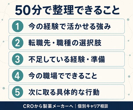 CROから製薬メーカーへの転職相談に乗ります CROと製薬会社の両方で働いた経験から率直にお話しします イメージ2