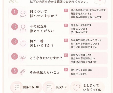 一緒に気持ちや状況を整理するお手伝いをします 自分を大切にしながら安心して生きるために イメージ2