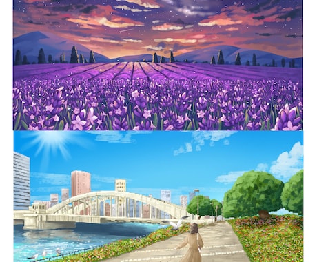 おしゃれで雰囲気のある背景イラスト描きます ヘッダー画像や挿絵、配信背景、書籍の表紙デザインに！ イメージ2