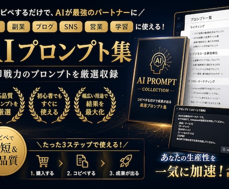 AI最強プロンプト10選をお渡しします AIを使いこなし作業効率向上を目指しましょう！ イメージ1
