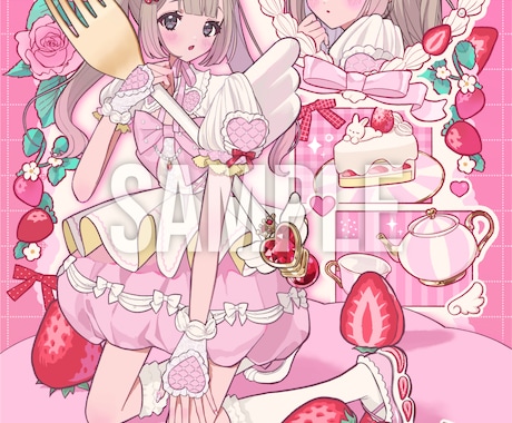 モチーフ詰め放題！装飾過多も追加料金無しで描きます グッズ、サムネ、様々な用途で使えるイラスト何でも制作します！ イメージ2