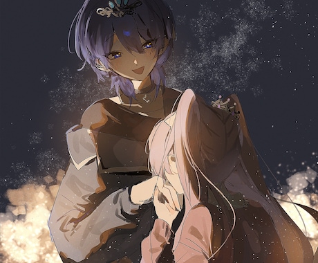 夢絵、オリキャラの1枚絵描きます 生き生きとしたキャラクターをお描きいたします！ イメージ1