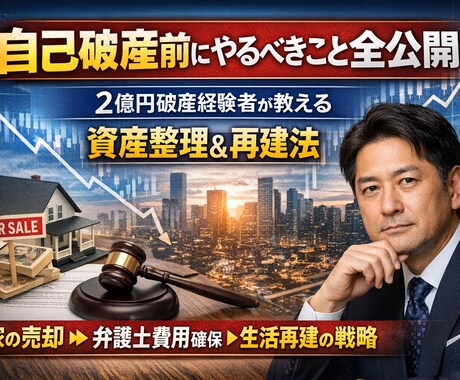 2億円破産経験者が教える資産整理＆再建法」します 「自己破産で損しないリアル戦略を徹底指導」 イメージ1