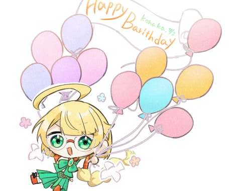 ちっちゃな癒し系SDイラスト制作します ステッカーやグッズ用に使えます。 イメージ2
