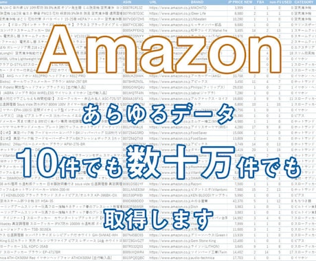 Amazon商品の情報を取得します ご依頼ごとに微調整した商品データを一括でお渡しします イメージ1