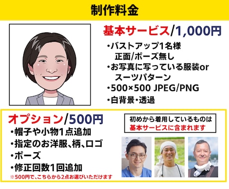 ビジネス特化！名刺やHPにイイね！な似顔絵描きます 【私服→スーツ変更無料】誠実さと親しみやすさを伝えます イメージ2