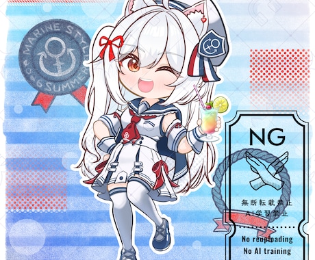 量産ちびキャラ【マリン】を描きます Vtuber / Vライバーさんに大人気の量産シリーズです！ イメージ2
