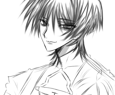 白黒の絵を描きます 白黒の落描きを平成風の萌え絵やかっこいい絵柄で描きます♩ イメージ1