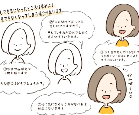 ゆるっと似顔絵アイコン作ります ゆるゆる〜なタッチの絵であなたのお顔をイラストに☆ イメージ2
