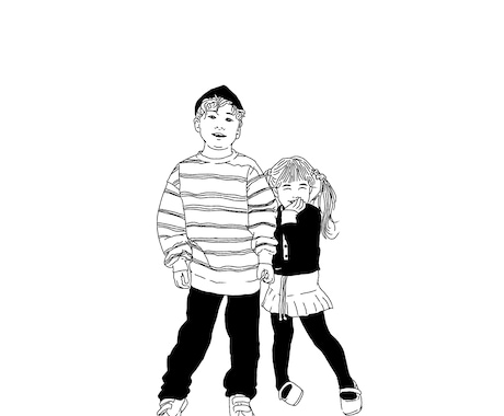 思い出の写真をイラストにします カップルの記念日やお子様のお誕生日など思い出の日をイラストに イメージ1