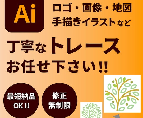 粗い画像やイラストなどのAiデータをお作りします 修正無制限！迅速、丁寧にトレースいたします◎ イメージ1