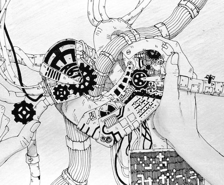 モノクロアート描きます ゼンタングル風のイラストいかがですか？ イメージ1