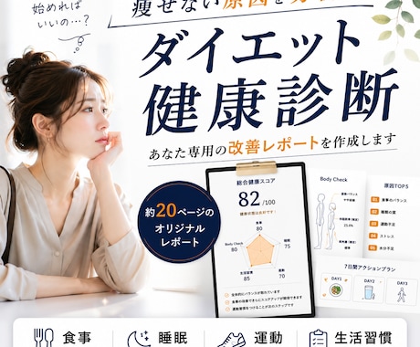 痩せない原因を分析します 頑張らなくても続けられる方法が見つかる イメージ1