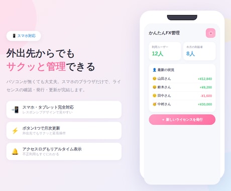 MT5/MT4 顧客管理に対応します 外出先やスマホでも顧客管理が可能になります✨ イメージ2