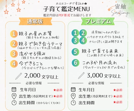 親子それぞれのホロスコープで子育て鑑定をします その子に合った声掛けを知ることでモヤモヤな気持ちから解放★ イメージ1